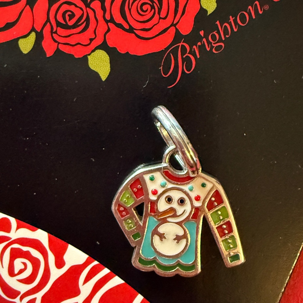 Brighton Festive Snowman Charm with Colorful Sweater